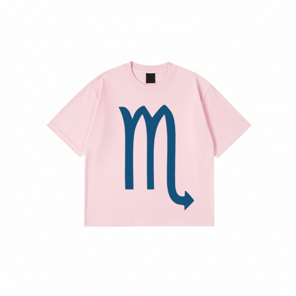 Scorpio zodiac t-shirt minimalist graphic tee with blue Scorpio symbol